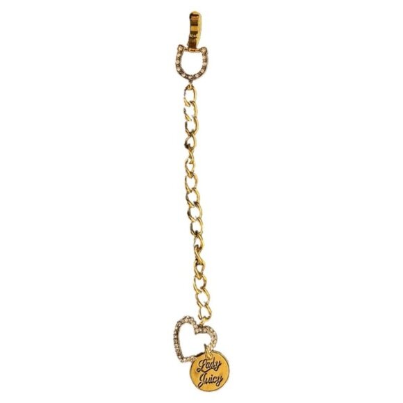 VTG Juicy Couture Womens Bracelet Lady Juicy Horseshoe Charm Gold Tone Chain 8" - Picture 8 of 9